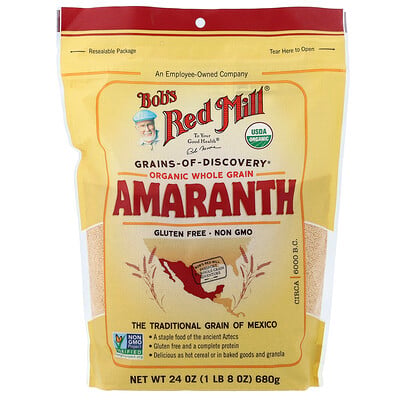 Bob's Red Mill, Organic Amaranth, Whole Grain, 1 lb 8 oz (680 g)