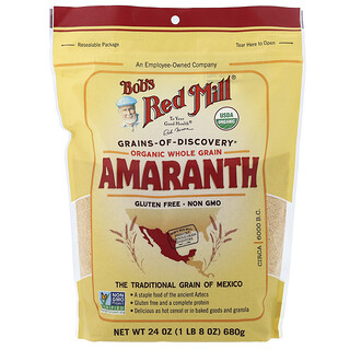 Bob's Red Mill, Amaranto orgánico, Grano entero, 680 g (24 oz)