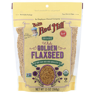 Bob's Red Mill, Органическое цельное золотое льняное семя, 13 унций (368 г)
