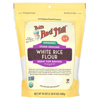 Bob's Red Mill, Farinha de Arroz Branco Orgânico, 680 g (24 oz)