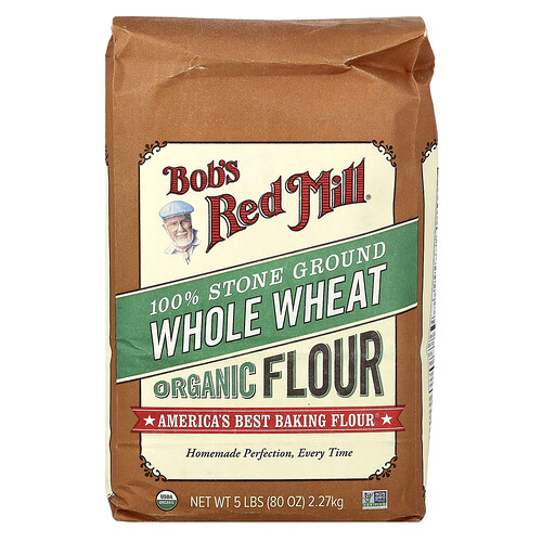 Bob's Red Mill Organic 100% Stone Ground Whole Wheat Flour, 80 oz (2.27 kg)