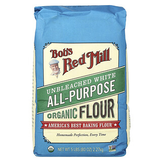 Bob's Red Mill, Harina blanca sin blanquear orgánica para todo uso, 2,27 kg (80 oz)