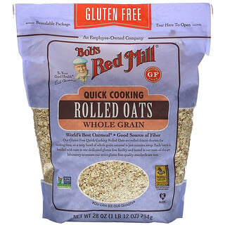 Bob's Red Mill, Quick Cooking Rolled Oats, Whole Grain, Gluten Free, 28 oz (794 g)