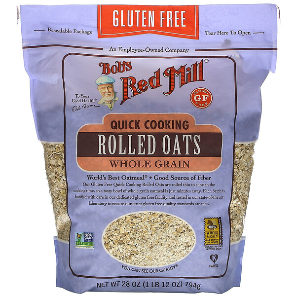 Bob's Red Mill, クイックロールドオーツ、全粒穀物、グルテンフリー、794g（28g）