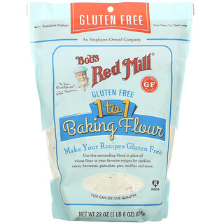 Bob's Red Mill, 1 to 1 Baking Flour, Gluten Free, 22 oz (624 g)