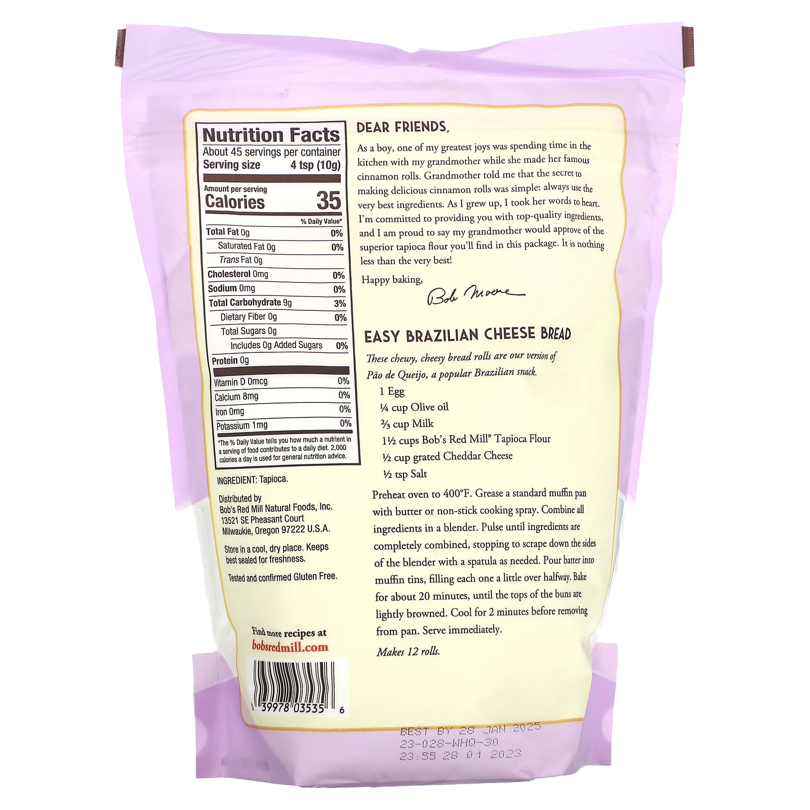 Bob's Red Mill, Tapioca Flour, 1 lb (454 g)