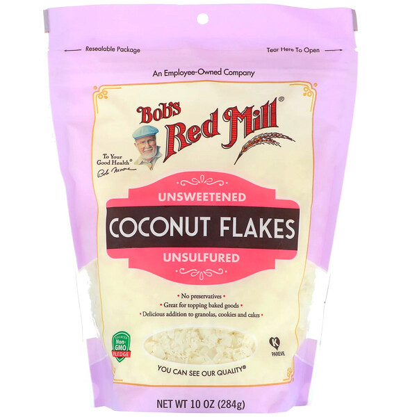 Bob's Red Mill, Coconut Flakes, Unsweetened, Unsulfured, 10 oz (284 g