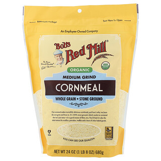 Bob's Red Mill, Organic Medium Grind Cornmeal, Whole Grain, 24 oz (680 g)