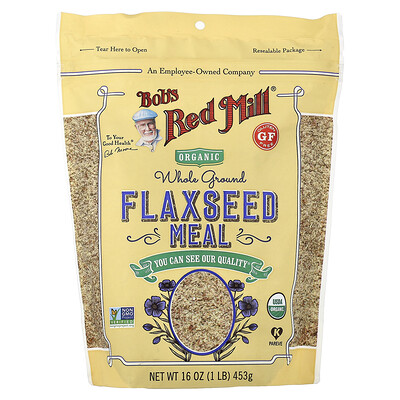Bob's Red Mill, Organic Flaxseed Meal, Whole Ground, 1 lb (453 g)