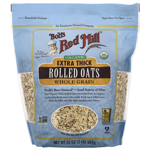 Bob's Red Mill, Organic Extra Thick Rolled Oats, Whole Grain, 32 oz (907 g)