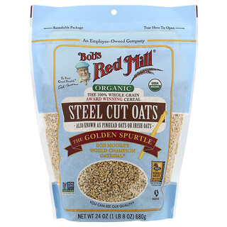 Bob's Red Mill, органический необработанный овес, цельное зерно, 680 г (24 унции)