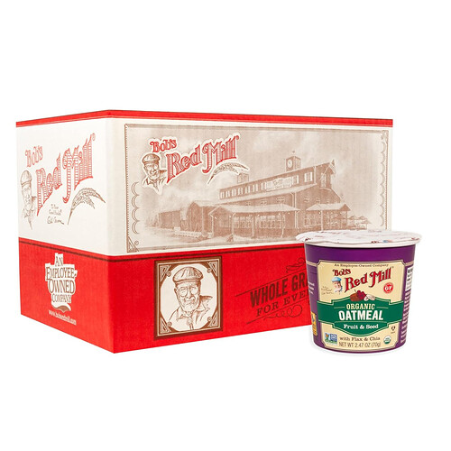 Bob's Red Mill, Organic Oatmeal With Flax & Chia. Fruit & Seed, 12 Cups, 2.47 oz (70 g) Each