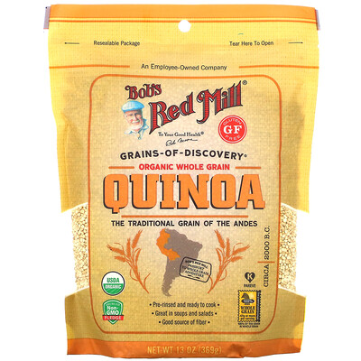 Купить Bob's Red Mill Organic Whole Grain Quinoa, 13 oz (369 g)