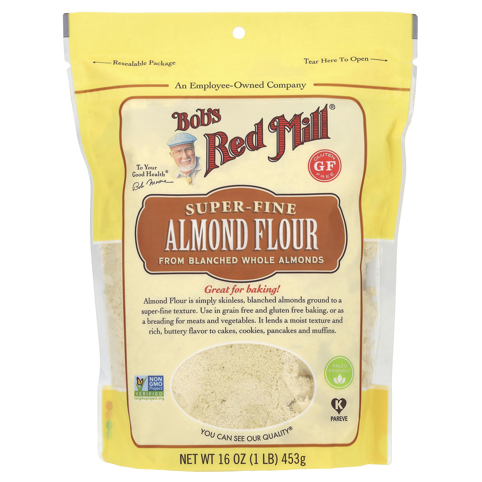 Bob's Red Mill (밥스레드밀), 고운 아몬드 가루, 453g(16oz)