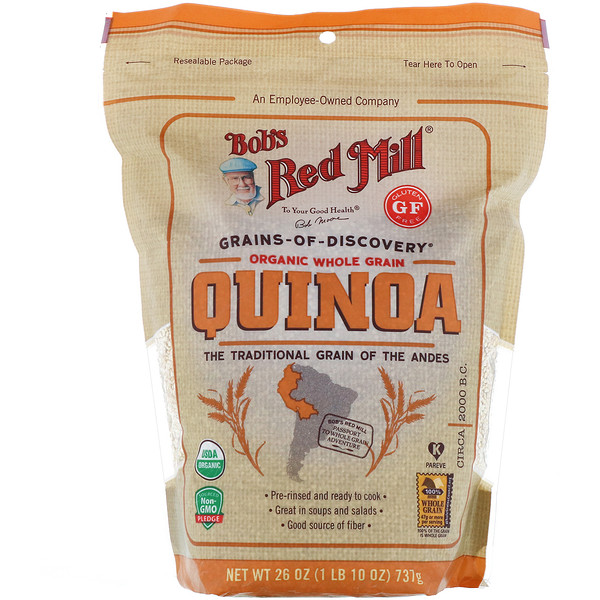 Bob's Red Mill, Organic, Whole Grain Quinoa, Gluten Free, 26 oz (737 g)