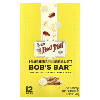 Bob's Red Mill, Bob's Bar™, Peanut Butter, Banana & Oats, 12 Bars, 1.76 oz (50 g) Each