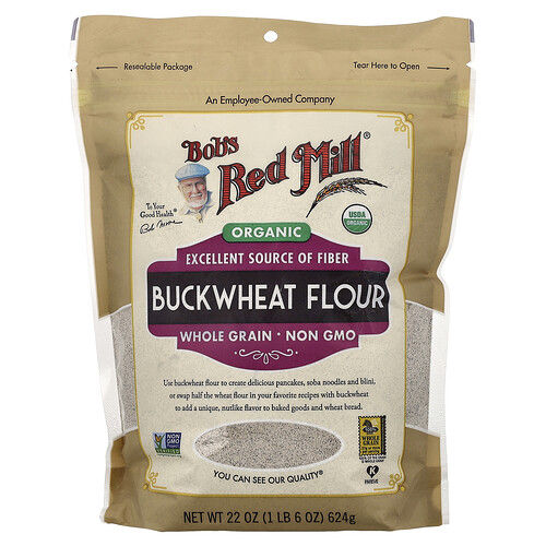 Bob's Red Mill, Organic Buckwheat Flour, Whole Grain, 22 oz (624 g)
