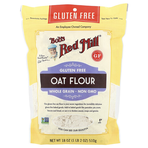 Bob's Red Mill, Oat Flour, Whole Grain, Gluten Free, 18 oz (510 g)