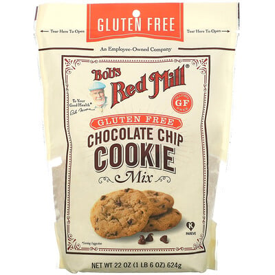 Купить Bob's Red Mill Chocolate Chip Cookie Mix, Gluten Free, 22 oz (624 g)