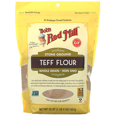 Купить Bob's Red Mill Stone Ground Teff Flour, Whole Grain, 20 oz ( 567 g)