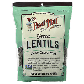 Bob's Red Mill, Зеленая чечевица, по-французски, 680 г (1 фунт 8 унций)