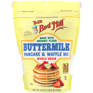 Bob's Red Mill, Buttermilk Pancake & Waffle Mix, Whole Grain, 24 oz (680 g)