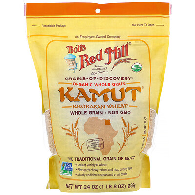 Купить Bob's Red Mill Kamut, органические цельные зерна, 680 г (24 унции)