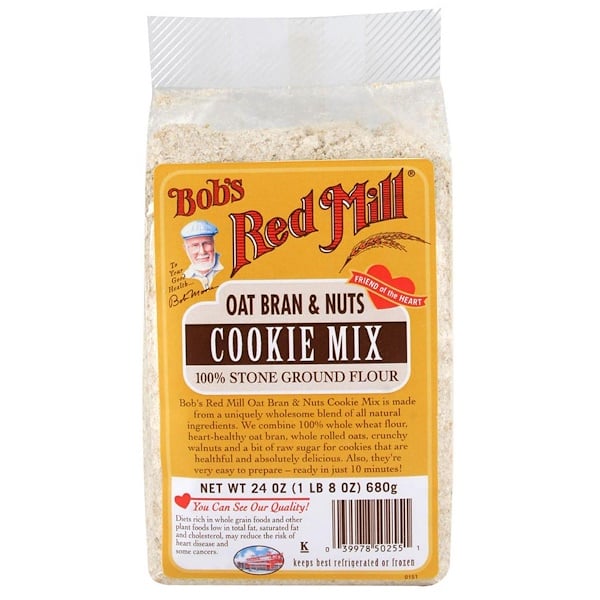Bob's Red Mill, Cookie Mix, Oat Bran & Nuts, 24 oz (680 g) (Discontinued Item) 