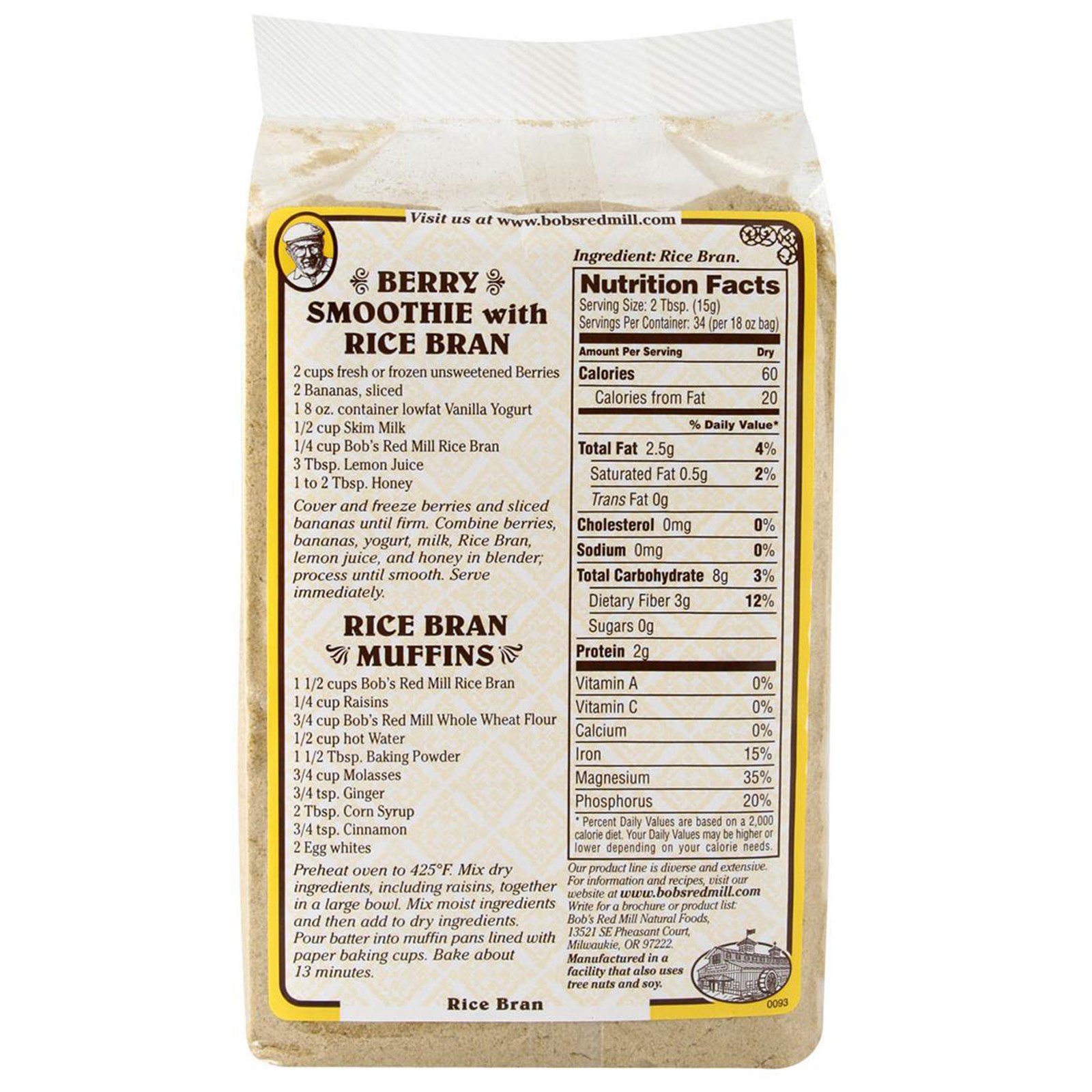 Bob's Red Mill, Stabilized Rice Bran, 18 oz (510 g) iHerb
