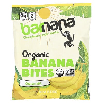 Barnana Органические банановые кусочки, оригинальные, 40 г (1,4 унции)