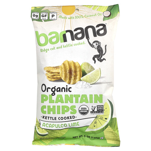 Barnana Organic Plantain Chips, Acapulco Lime, 5 oz (140 g)