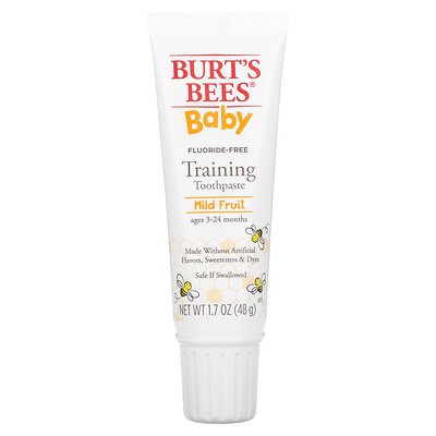 Купить Burt's Bees Для детей, зубная паста для тренировок, для детей от 3 до 24 месяцев, мягкие фрукты, 48 г (1, 7 унции)