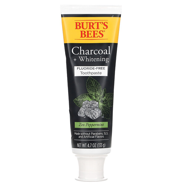 Burt's Bees, FluorideFree Toothpaste, Charcoal + Whitening, Zen