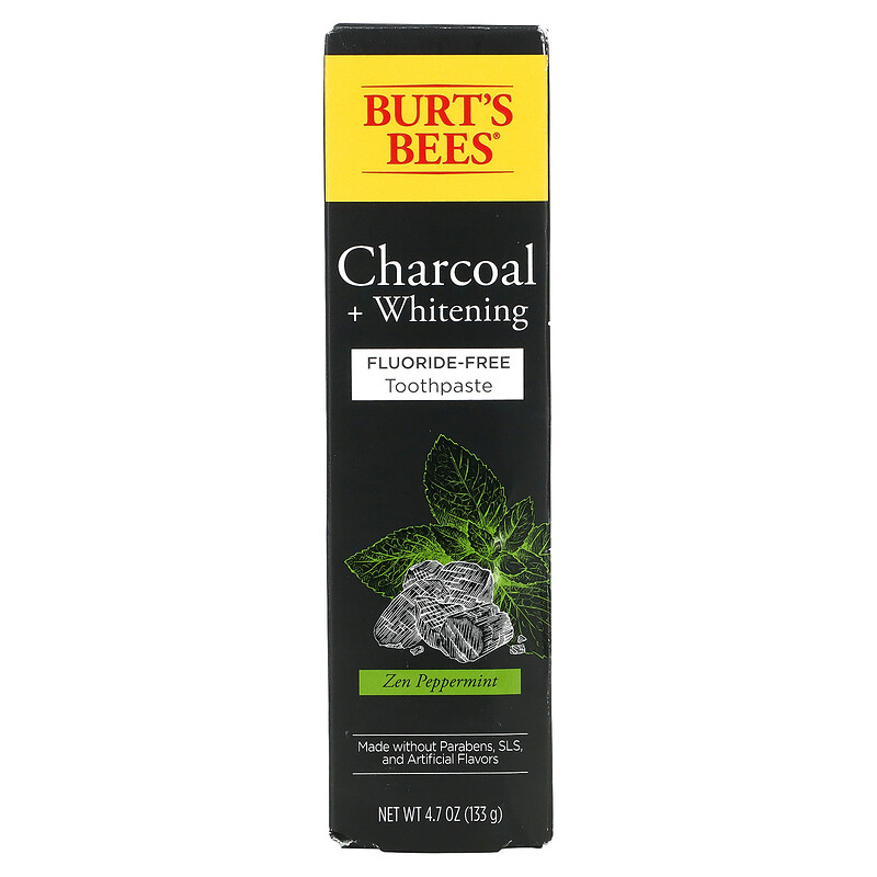 Burt's Bees, FluorideFree Toothpaste, Charcoal + Whitening, Zen