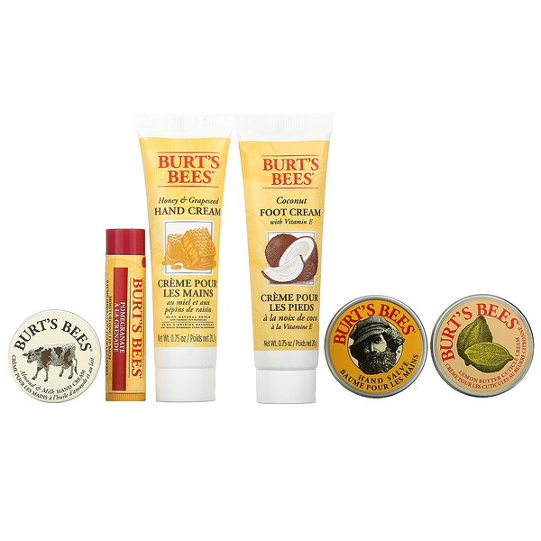 Burt's Bees‏, Tips And Toes Kit, 6 Piece Kit