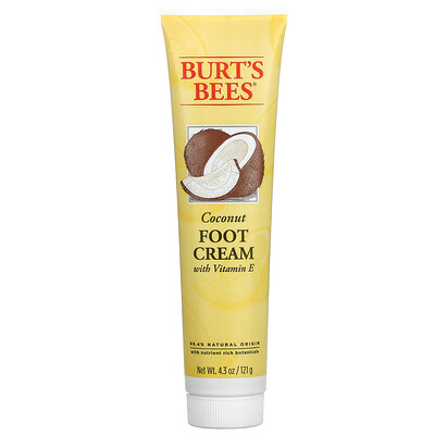 Burt's Bees Кокосовый крем для ног с витамином E, 121 г (4,3 унции)