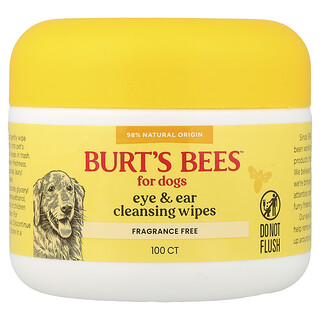 Burt's Bees, 眼耳清洁湿巾，狗用，无香，100 片