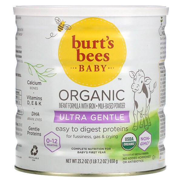 Burt's Bees, Baby, Organic Infant Formula With Iron, Ultra Gentle, 0-12 Months, 23.2 oz (658 g)