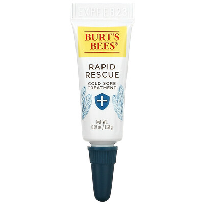 

Burt's Bees, Rapid Rescue Cold Sore Treatment with Rhubarb & Sage Complex, 0.07 oz (1.98 g)