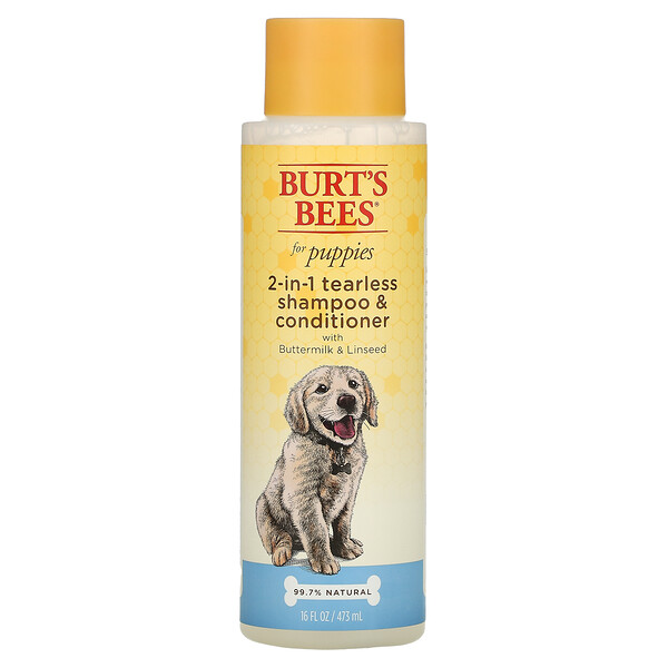 2-in-1 Tearless Shampoo & Conditioner for Puppies with Buttermilk & Linseed, 16 fl oz (473 ml)
