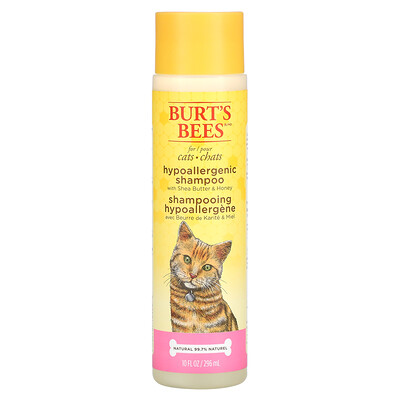 Купить Burt's Bees Гипоаллергенный шампунь для кошек с маслом ши и медом, 296 мл (10 жидк. Унций)
