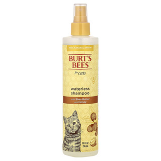 Burt's Bees, 猫用无水洗发水，含乳木果油和蜂蜜，10 液量盎司（296 毫升）