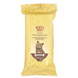 Burt's Bees, 胶态燕麦粉去皮屑湿巾，宠物猫专用，50 张