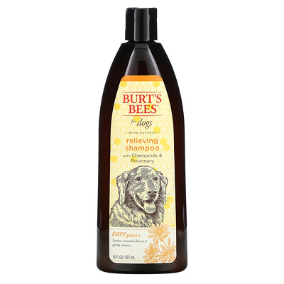 Купить Burt's Bees Care Plus +, успокаивающий шампунь для собак с ромашкой и розмарином, 473 мл (16 жидк. Унций)