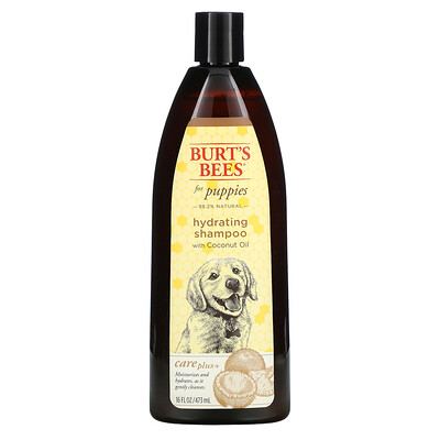 Купить Burt's Bees Care Plus +, увлажняющий шампунь для щенков с кокосовым маслом, 473 мл (16 жидк. Унций)