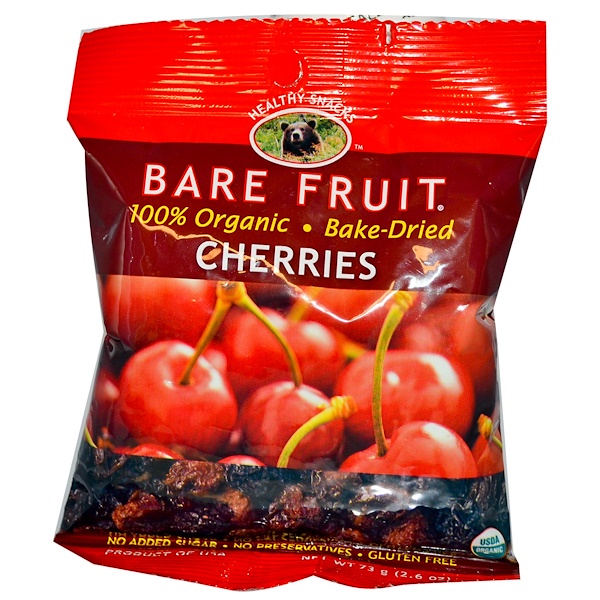 Bare Fruit, Cherries, No Sugar Added, 2.6 oz (73 g) (Discontinued Item) 