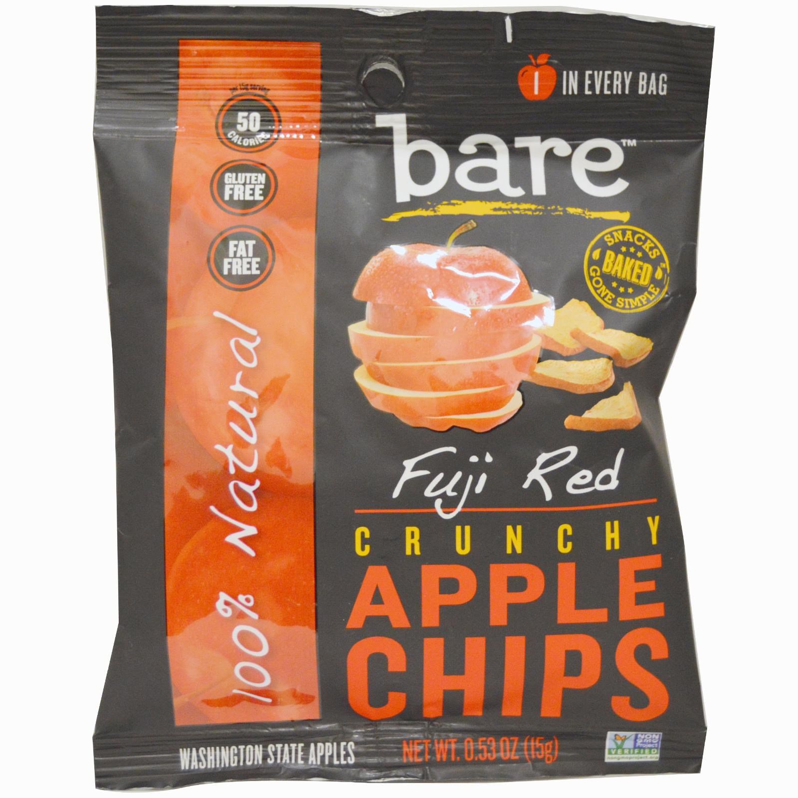 Bare Snacks, Crunchy Apple Chips, Fuji Red, 12 Bags, 0.53 oz (15 g
