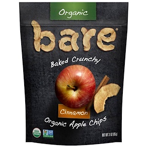 Bare Fruit, Baked Crunchy, Organic Apple Chips, Cinnamon, 3 oz (85 g)
