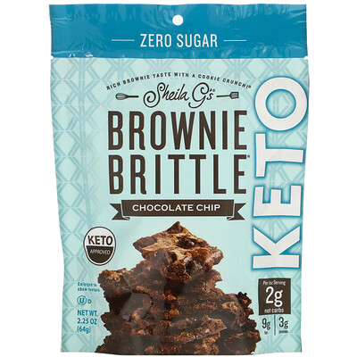 Sheila G's Brownie Brittle, Keto, Chocolate Chip, 2.25 oz (64 g)