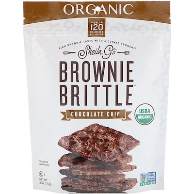 Sheila G's Органическое печенье Brownie Brittle, шоколадные чипсы, 5 унц. (142 г)